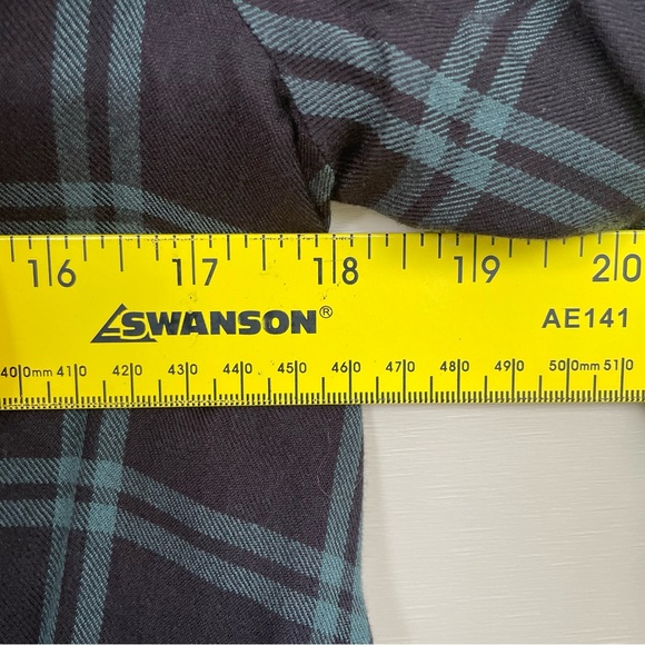 MADEWELL Plaid Black Green Collared Wrap Front Top Small - Picture 7 of 9